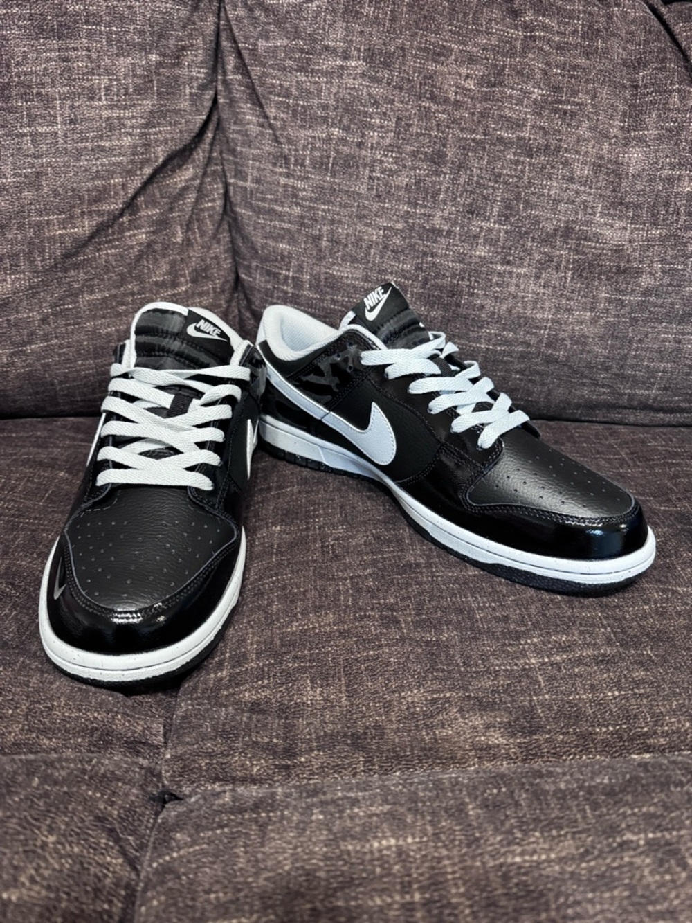 Nike Dunk Low Berlin Black White Patent Leather Men's Athletic size 11 NEW